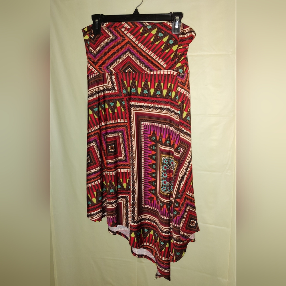 Melissa Paige Petite Large Bohemian Tribal Skirt, uneven hem Pre-owned